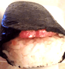 Spam musubi is what's up.